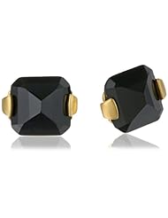 Sam Edelman Long Faceted Black Stud Earrings
