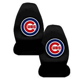 A Set of 2 MLB Major League Baseball Licensed Universal-Fit Front Bucket Seat Cover - Chicago Cubs