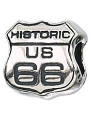 Sterling Silver Route 66 Zable Bead Charm BZ2094