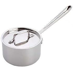 All Clad Stainless Steel 1.5 Quart Shallow Sauce Pan With Lid 5201.5 by All-Clad