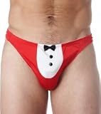 Gregg Homme Satin Tuxedo Set Thong with Cuff and Collar 25593