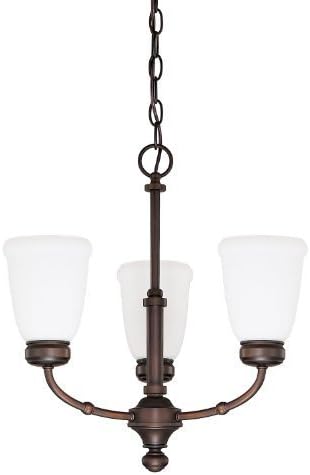 Capital Lighting 4573BB-289 Flynn 3-Light Chandelier, Burnished Bronze Finish with Soft White Glass by North Coast Lighting