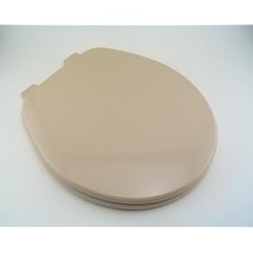 Church 540 Fawn Beige round closed front wood toilet seat with cover