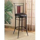 IMAGE OF Mid Town Swivel Wood Back Bar Stool by Hillsdale - Black/Dark Cherry (4324-831)