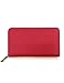 Thick Crosshatched Zip-Around Genuine Leather Wallet