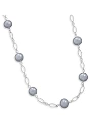 16+1.5 Silver Cultured Freshwater Pearl Necklace