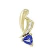 14K Yellow Gold Tanzanite and Diamond Pendant