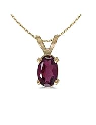 14k Yellow Gold Oval Rhodolite Garnet Pendant (chain NOT included)