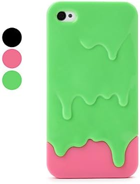 Melting Ice Cream Pattern Case for iPhone 4 and 4S (Assorted Colors) , Pink
