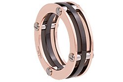 Black and IP Rose Gold Titanium Ring