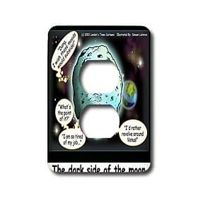 Londons Times Funny Aliens Cartoons - Dark Side Of The Moon With Apologies To Pink Floyd - Light Switch Covers - 2 plug outlet cover