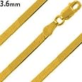 14K Gold Plated Silver 18" Herringbone Chain Necklace 3.6mm