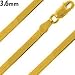 14K Gold Plated Silver 16" Herringbone Chain Necklace 3.6mm