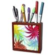 CherylsArt Background Colors - Colorful Spiral Pinwheels - Tile Pen Holders-5 inch tile pen holder