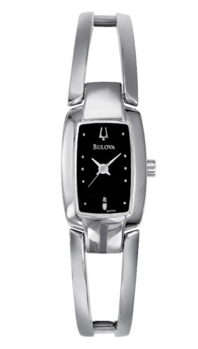 Bulova Women's 96T03 Bangle Bracelet Black Dial Watch Bulova Women's 96T35 Crystal Bracelet Black Dial Watch
