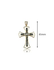 1.50 Carat White & Blue Diamond Hip hop Big Cross Pendant in 14k Yellow gold