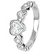 .925 Sterling Silver Eternity Ring With Clear Heart Cubic Zirconias In Bezel Setting
