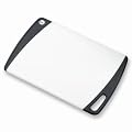 KitchenAid 12-by-18-Inch White Poly Cutting Board with Black Santoprene Corners