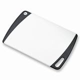 KitchenAid 12-by-18-Inch White Poly Cutting Board with Black Santoprene Corners