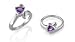 Trillion Cut Amethyst Ring Sterling SIlver