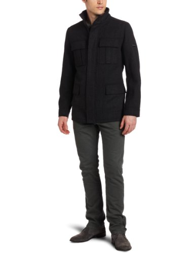 Ben Sherman Men's Four Pocket Herringbone Melton 