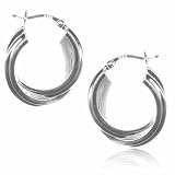 Sterling Sivler Double Intertwined Hoop Earrings