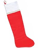 45 Red Christmas Decoration Stocking With White Trim