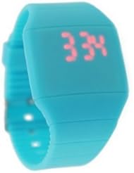 Magic Hidden Touch Screen Red LED Digital Watch Men Women Sport Cuff Wrist Watch (bule)