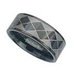 Stainless Steel Black Ring with Design - Size: 8-12