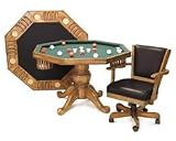 Imperial 3 in 1 Bumper Pool~Poker~Table Top with Oak Finish with 4 Chairs