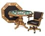 Imperial 3 in 1 Bumper Pool~Poker~Table Top with Oak Finish with 4 Chairs