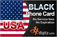 USA Prepaid Phone Card Only $19.99 - Digitz Black