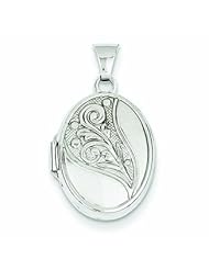 Genuine 14K Yellow Gold White Gold 17mm Embossed Oval Locket 0.7 Grams Of Gold 100% Satisfaction Guaranteed.