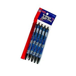 Detroit Lions NFL Team Color Retractable Click Pens- 5 Pack
