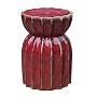 Lotus Ceramic Stool/Table, Red