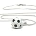 Sporty 3d Black and White Soccer Ball Charm Necklace with Crystals