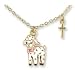 Lamb Necklace w/ Cross Pendant Gift Boxed