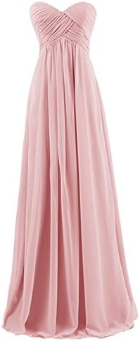yan qiong Women's Sweetheart Bridesmaid Long Evening Gown Blush XL