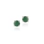 Sterling Silver Genuine Emerald 6mm Round Stud Earrings - May Birthstone