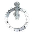 Invotis Horloge Murale � Engrenages ARGENT (68cm x 56cm x 12cm)
