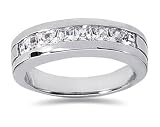 1.36 ctw Men's Diamond Ring in 18K White Gold