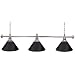 Trademark Premium 60 Inch 3 Shade Billiard Lamp Black and Silver, Black