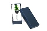 Christmas Tree Green and White Flocked Wine Bottle Stopper