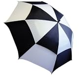 Lightweight Double Canopy Golf Umbrella - black/white