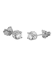 1/2 carat Carat Round Diamond Stud Earrings with stones on all sides (14k White Gold, I Color I1, Clarity)