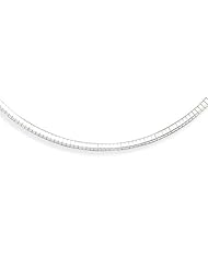 Sterling Silver 16 Inch 3mm Domed Omega Necklace