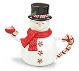 Burton and Burton 985314 Peppermint Snowman Teapot