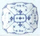 Royal Copenhagen Blue Fluted Full Lace Square Cake Plate