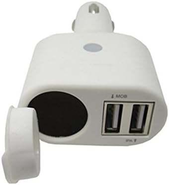 Guanglinxin 2in1 DC/DC Power Adapter,two USB Power Port Car Charger, Output 5V 2.4A + Accessory Socket Output 12V or 24V 3A, USB Car Charger Adapter for Smartphones, Tablets and Many Other Devices(White)