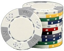 25 Premium Quality Clay Composite Triple Crown 11.5 gram Poker Chips, Choose from 9 colors